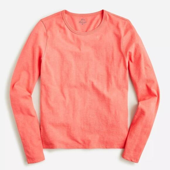 ⭐J Crew Organic Cotton Crop Tee Coral XS CLOSET CLEAR OUT - Picture 4 of 12
